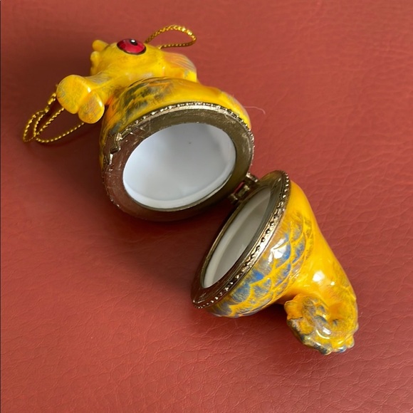 Yellow Seahorse Ornament with Silver Accents - Picture 3 of 3